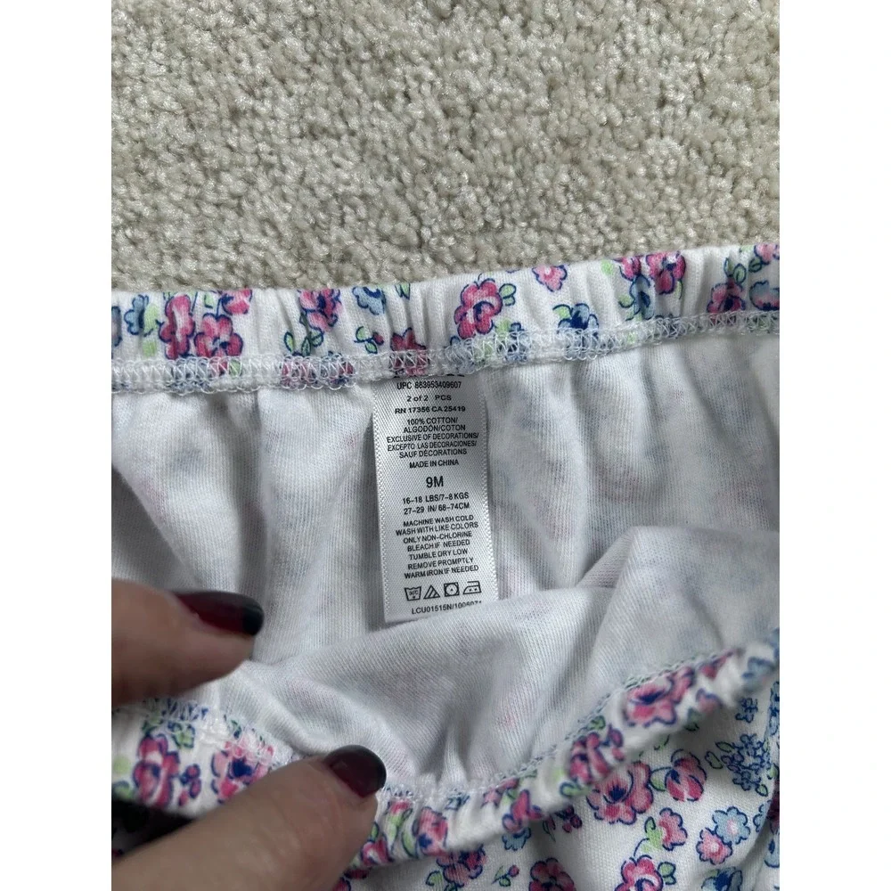 Little Me Baby Dress Bloomers Set 9 Months Pink‎ Blue Floral Cotton Outfit